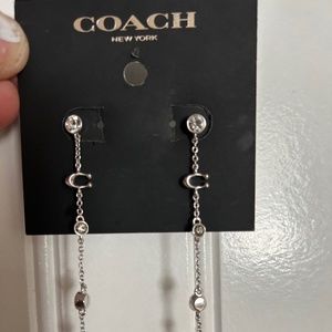 Coach Signature Crystal Chain Earrings